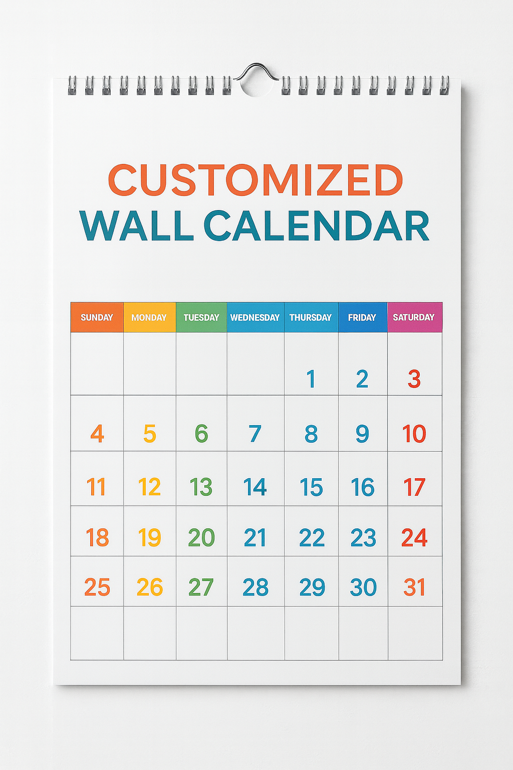 customize wall calendar – 7 leaf customize wall calendar – 7 leaf